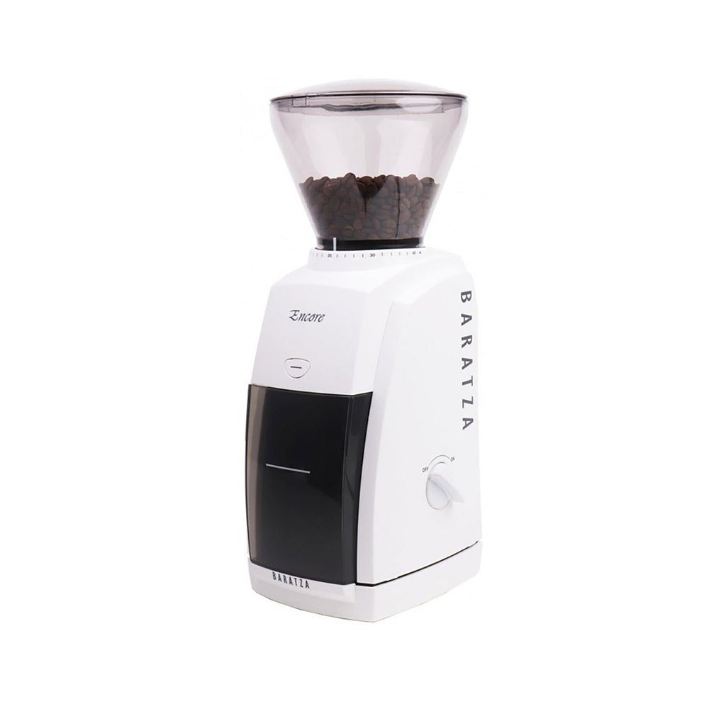 White Baratza Encore Coffee Grinder
