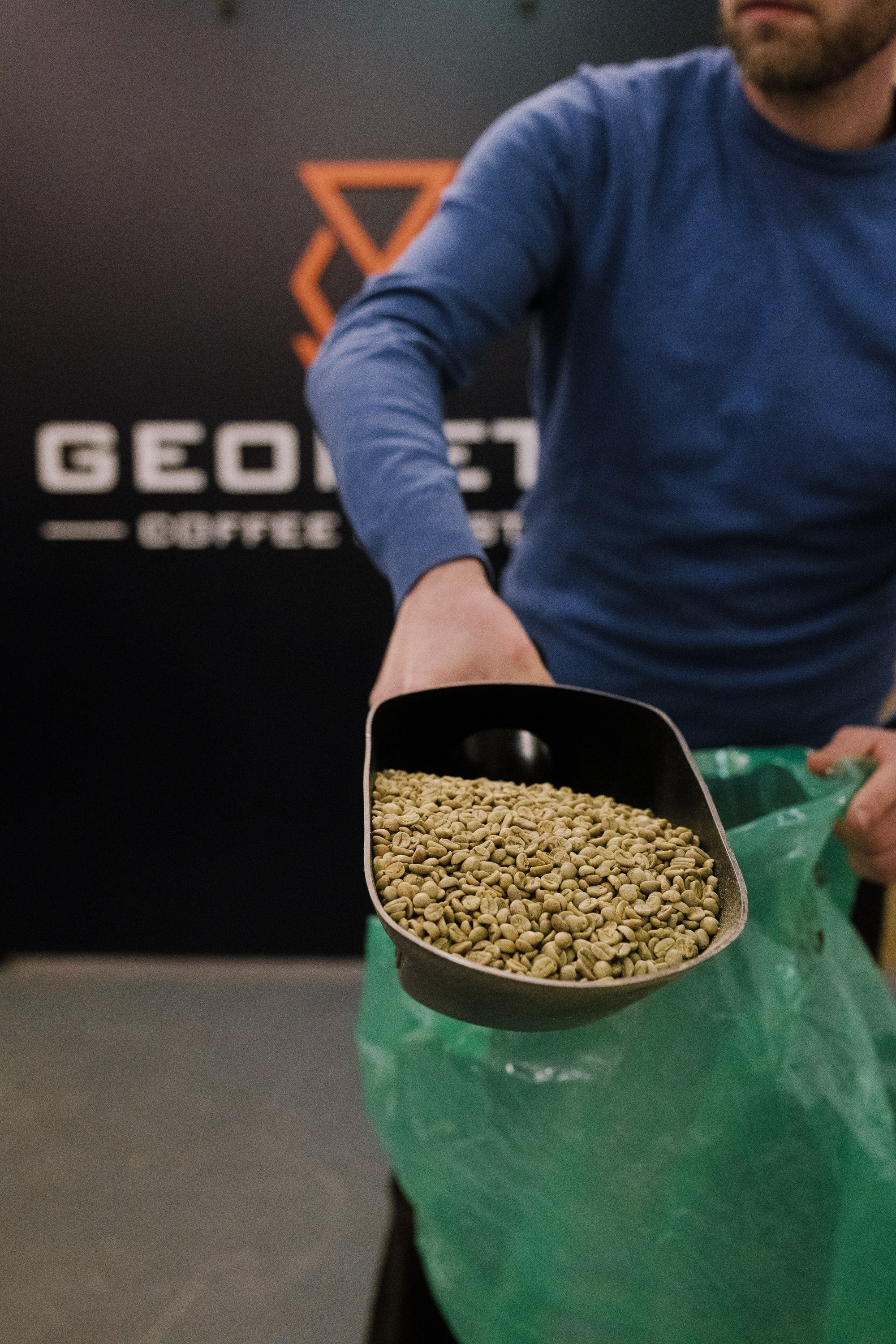 Preparing our carefully sourced beans for their roast.