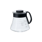 Hario V60 Range Server 600ml – Heatproof glass coffee server with measurement lines and V60 dripper compatibility.