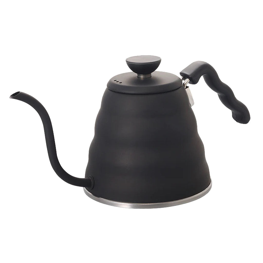 Hario V60 Black Coffee Drip Buono Kettle with a stainless steel beehive-shaped body, precise gooseneck spout, and ergonomic easy-grip handle, designed for controlled pour-over brewing. Suitable for induction, gas, and electric stoves.