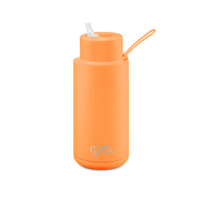 Frank Green 1 Litre Ceramic Reusable Bottle Neon Orange
