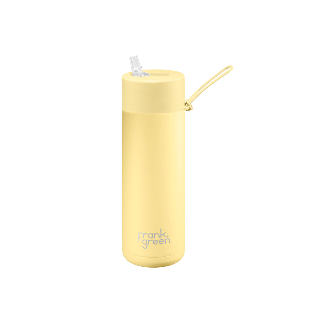 Frank Green Water Bottle 68oz 2 Litre STRAW Lid - Buttermilk