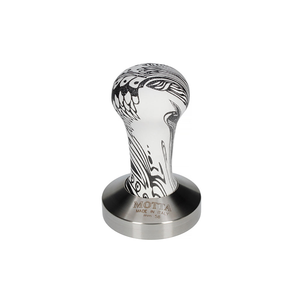 Motta White and Black Flat Base Coffee Tamper